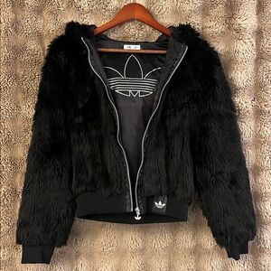 Adidas unique Sleek Black Outerwear jacket